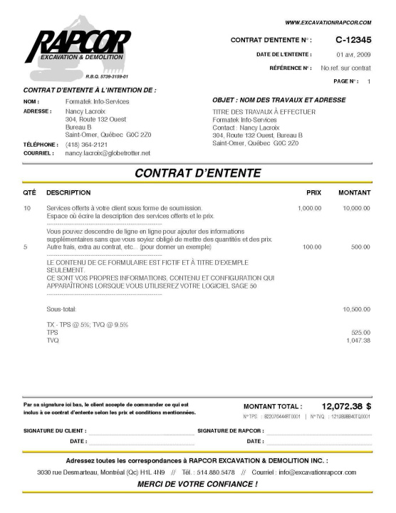 SAGE 50 | CONTRAT | # M5CT01-3