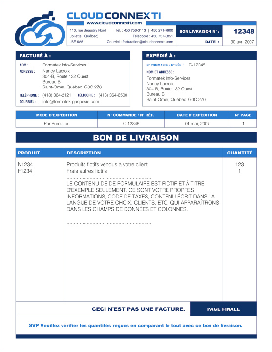 SAGE 50 | BON D'EXPÉDITION (PACKING SLIP) | # M3TE01-2