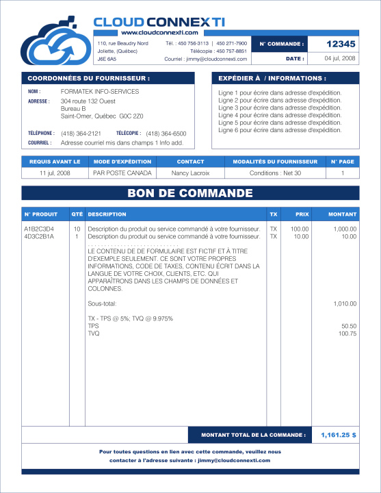 SAGE 50 | BON COMMANDE | # M3TE01-7