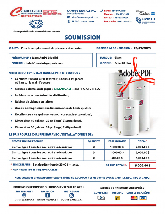 PDF | SOUMISSION | # P-M5DE01X-1(1)