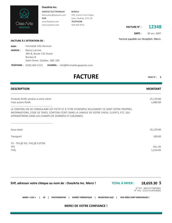 SAGE 50 | FACTURE | # M5SE11-1