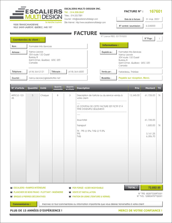 SAGE 50 | FACTURE | # M1DE03-1