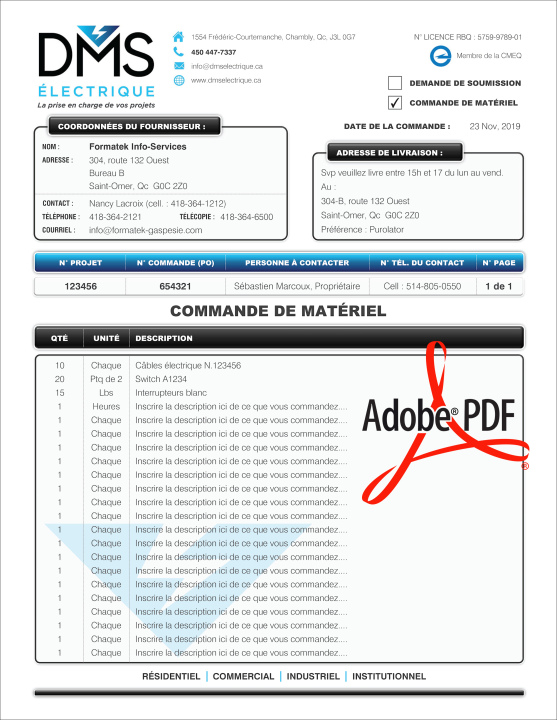 PDF | BON DE COMMANDE - FOURNISSEUR | P-M2CT03-11