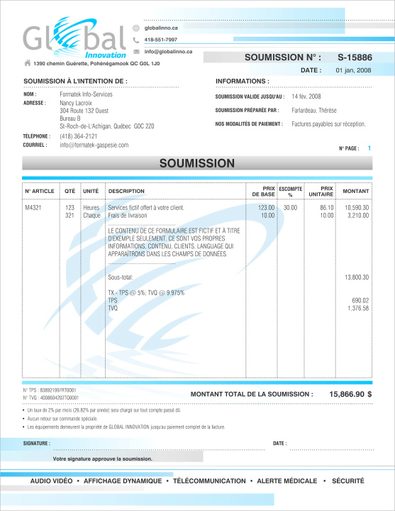 SAGE 50 | SOUMISSION | # M4TE02X-2